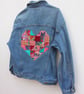 Upcycled denim jacket - patchwork heart (medium) - Image 2