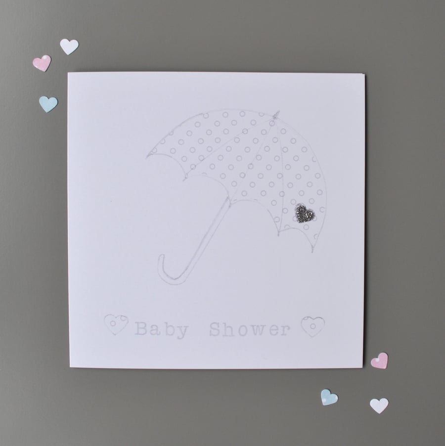 PERFECTLY IMPERFECT Unisex baby shower card in white