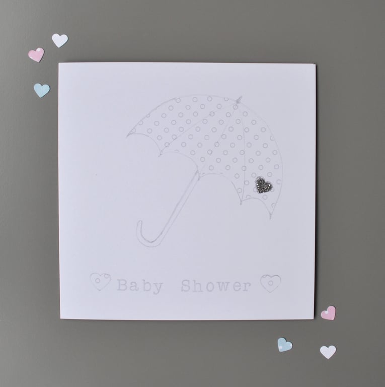 PERFECTLY IMPERFECT Unisex baby shower card in white