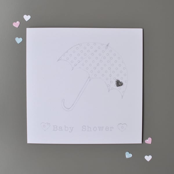 PERFECTLY IMPERFECT Unisex baby shower card in white