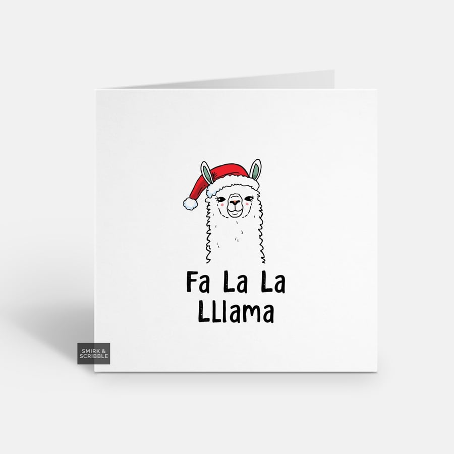 Unique Funny Christmas Card - Cute Xmas Greeting - Llama 