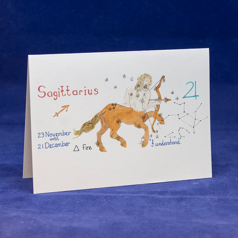Sagittarius greetings card