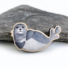 Seal Fridge Magnet - Maple Wood Magnet - Seaside Kitchen Coastal Decor