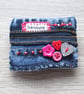 Treasure brooch, blue jean and buttons brooch, hearts and beads - Image 2