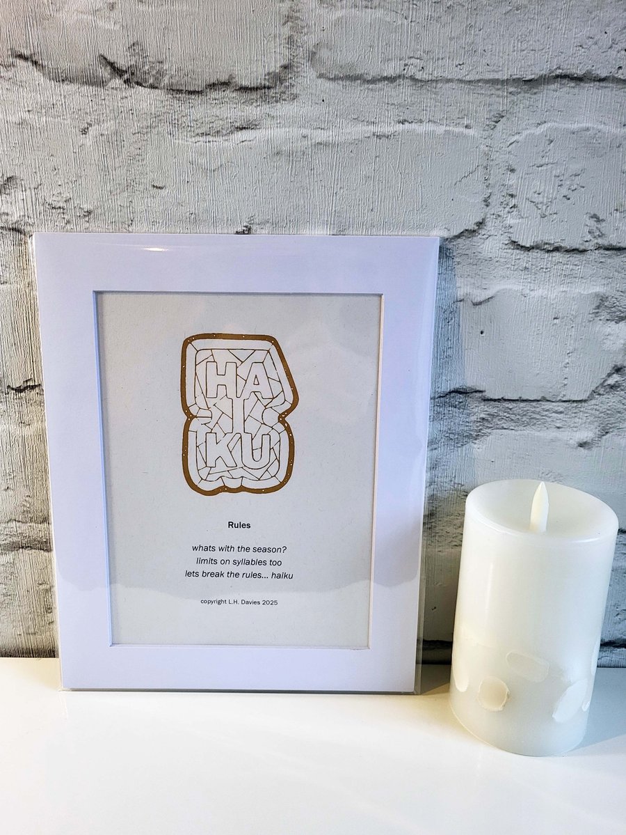 Haiku Poetry Art Print (Mounted) - 'Rules' Limited Edition