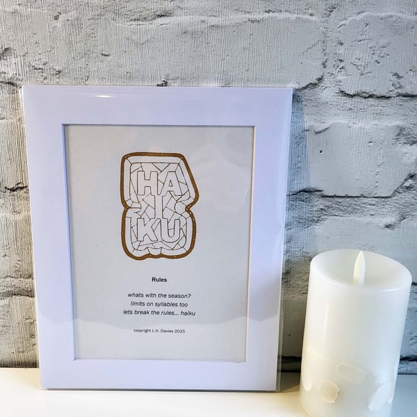 Haiku Poetry Mounted Art Print - 'Rules' Limited Edition