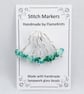 Lampwork Stitch Markers - Emerald Speckles - Image 2