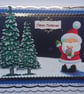 Christmas Card North Pole Santa Christmas Trees Snowflake 3D Luxury Handmade - Image 1