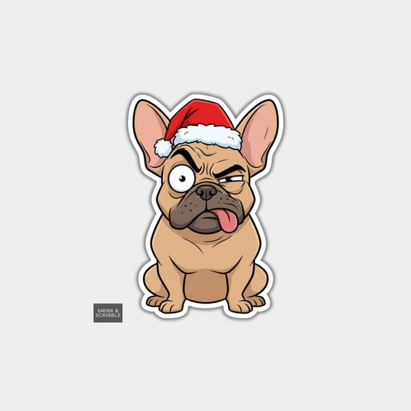 Unique Funny Christmas Sticker Xmas Decal For Adults - Cheeky Dog
