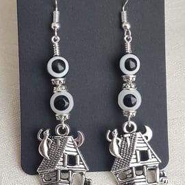 Spooky Haunted House Charm Eye Ball Earrings.