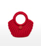 Red Top Handle Crochet Handbag