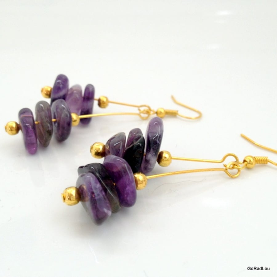 Amethyst Double Stack Earrings