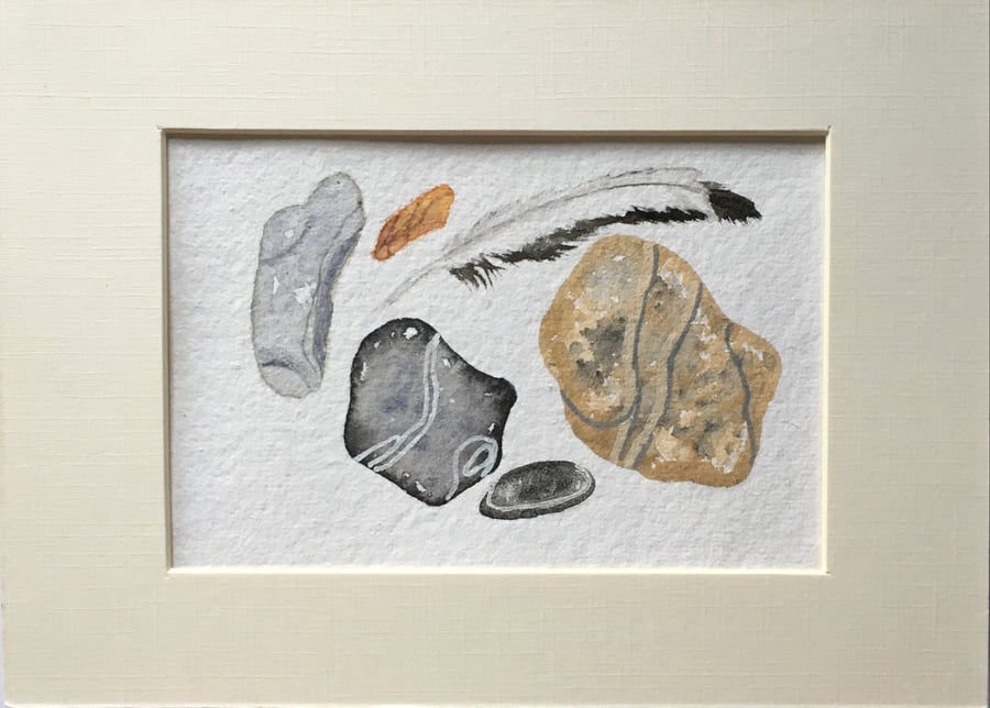 Feather and Five Pebbles artwork 