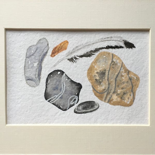 Feather and Five Pebbles artwork 