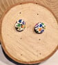 Rainbow leopard small stud dangle earrings  - Image 1