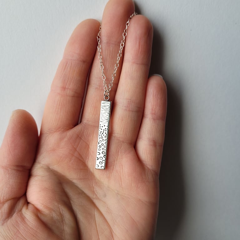 Pebble Beach Pendant Necklace, Recycled Sterling Silver