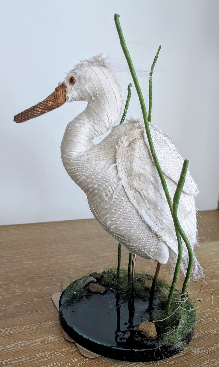 Little Egret soft sculpture ornament 