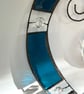 Stained Glass and Wire Heart Suncatcher - Handmade - Deep Turquoise  - Image 8