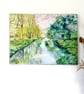 Springtime  River Landscape Original Oil Painting - Image 8