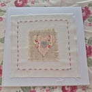 Handmade slow stitched blank card 