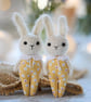 Easter Bunny, miniature rabbit doll, yellow outfit - Image 3