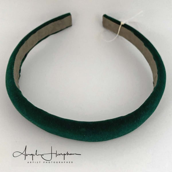 Fir Green Velvet Headband for Adult - Lightly Padded