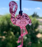 Pink mirrored acrylic flamingo decoration - Image 3