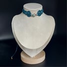 Teal Choker with Cloisonné bead