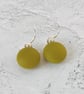 Chartreuse matt glass drop earrings - Image 2
