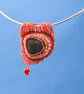 Red Heart Sea Glass Pendant - Image 1