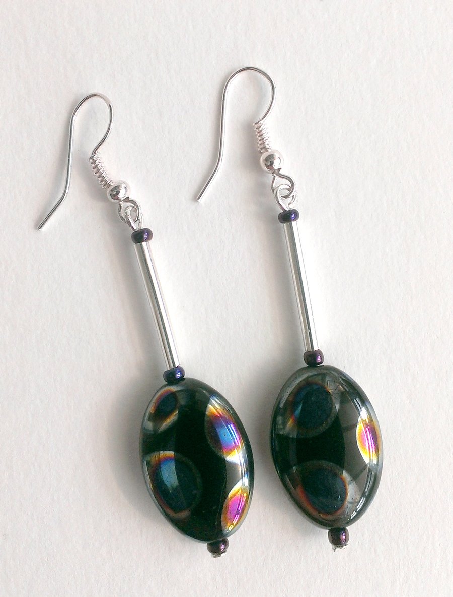 SALE Oval Spotty Drop Earrings