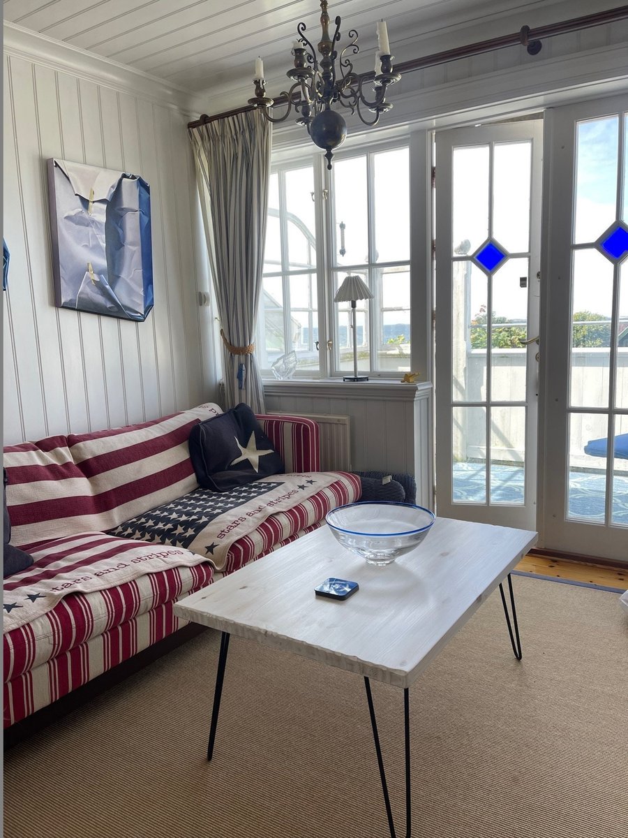 White Driftwood Effect Coffee Table Supplied with 16" Black Metal Hair Pin Legs 