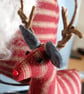 CHRISTMAS FOLKLORE SANTA & REINDEER BED SPRING ORNAMENT MADE TO ORDER - Image 2