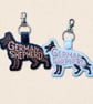 German Shepherd Keyring - Embroidered Dog Word Art Bag Charm - Image 1