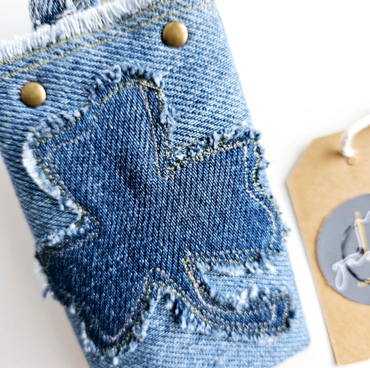 Denim key holder, jeans key purse, sustainable Folksy