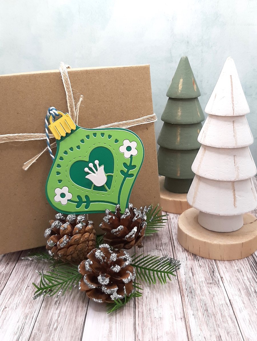 Scandi Style Bauble Shaped Handmade Gift Tags