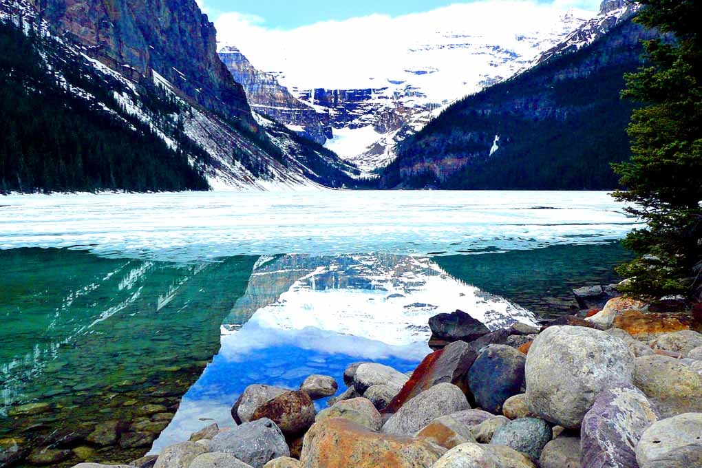 Lake Louise Victoria Glacier Alberta Canada Photograph Print