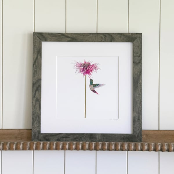 'Pink Nectar' Framed Print 12" x 12"