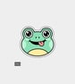 Funny Vinyl Die Cut Sticker For Adults - Cute Frog Face