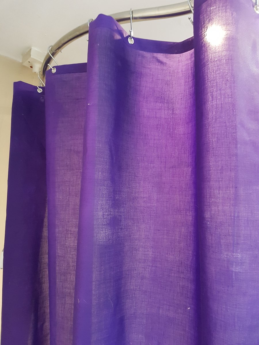 Purple Organic Linen Shower Curtain
