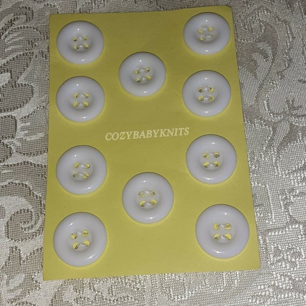 Round white buttons