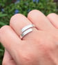 Sterling silver adjustable wrap ring, textured silver ring. - Image 4