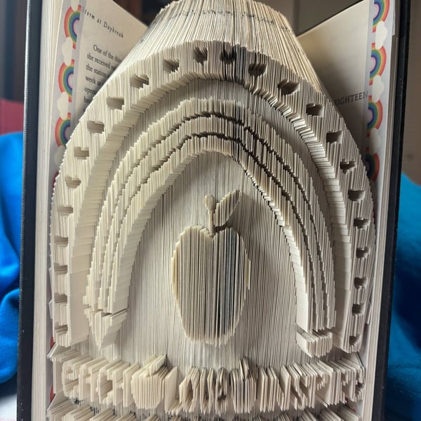 Teach Love Inspire Rainbow Apple COMBI Book Folding Pattern -EMAILED PDF PATTERN