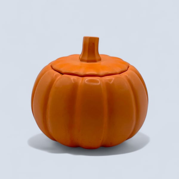 Pumpkin Shaped Pot - Halloween Themed Candle or Tealight Holder 