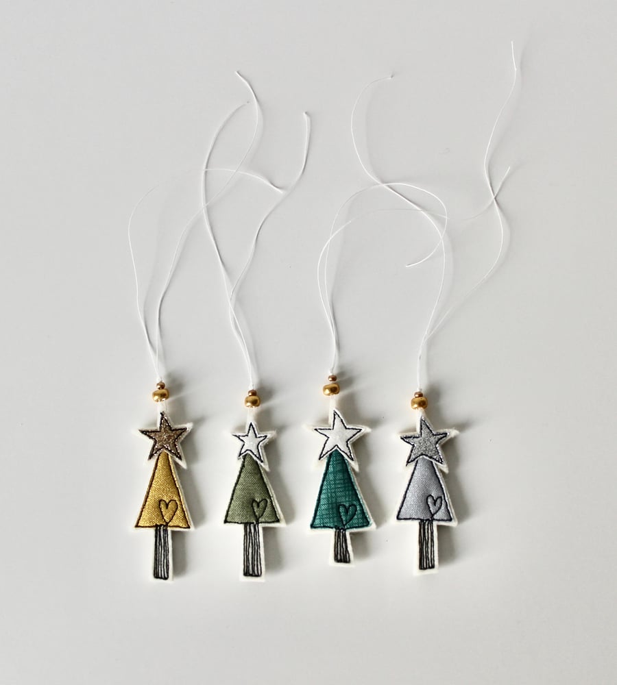 Christmas Tree Parcel Toppers Pack of 4 Folksy