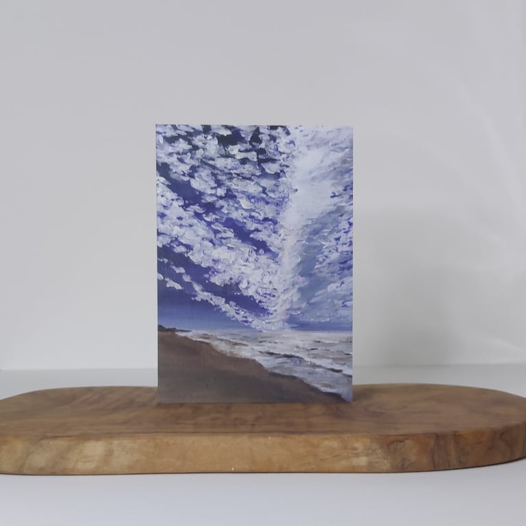 Dappled Skies, Summer Seascape Card Printed from Original Artwork