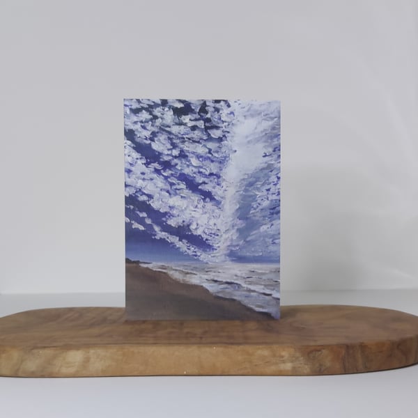 Dappled Skies, Summer Seascape Card Printed from Original Artwork