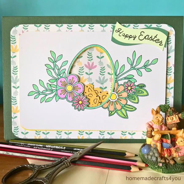 Shaker Easter Chicken Card 