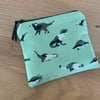 Fabric Coin Purse, Money Pouch, Zipped Purse, Purse, Card Holder, Dinosaur