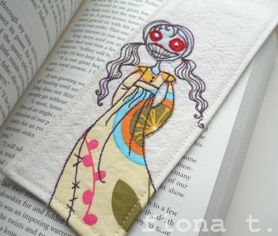 embroidered fabric bookmark